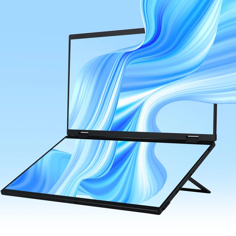 Delta - Moniteur pliable double écran portable support intégré VESA