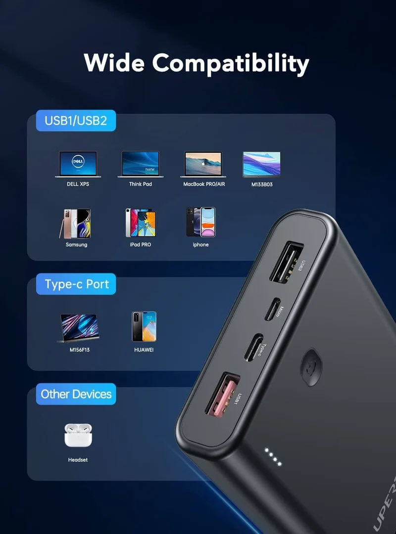 UCharger - Chargeur de moniteur portable 65 W, banque d'alimentation 20 000 mAh, charge rapide