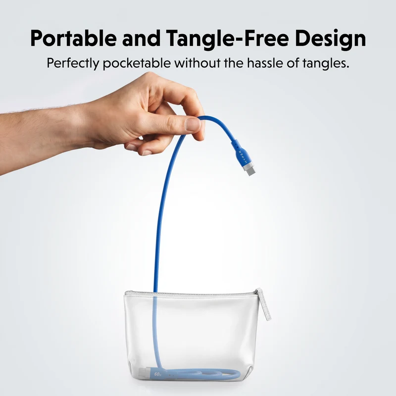 Câble de recharge HyperJuice Flex USB-C en silicone - Bleu
