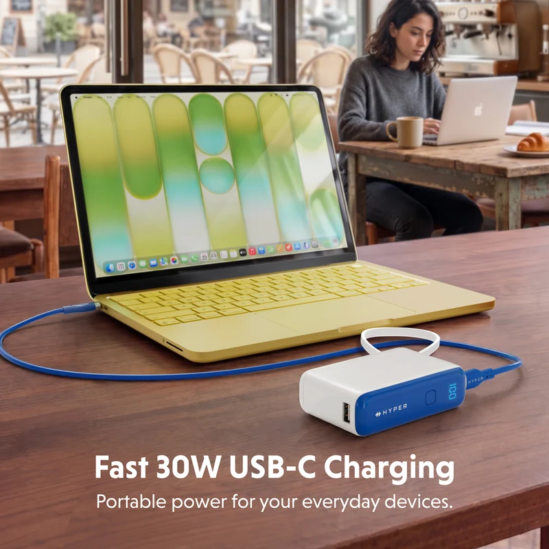 Batterie externe HyperJuice Flex 10K 30 W - Bleu