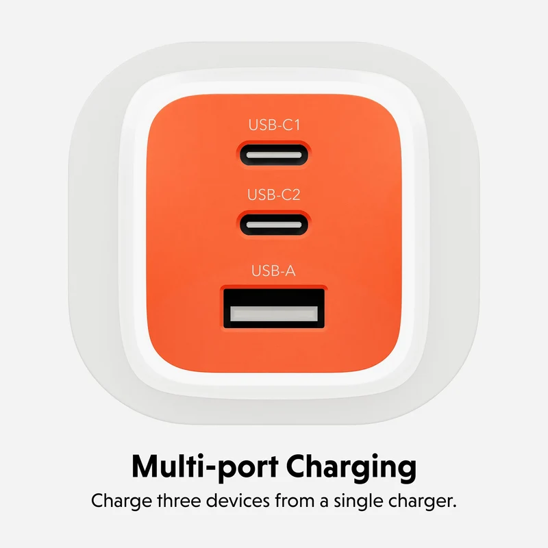 Chargeur GaN HyperJuice Flex 65 W - Orange (UE)