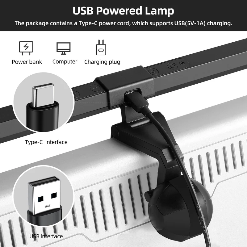 UCare - Barre lumineuse de moniteur, lampe LED, soins oculaires, interrupteur tactile