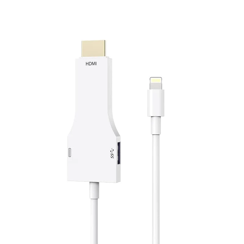 UCable - Câble iPhone Lightning vers HDMI pour projecteur de moniteur TV