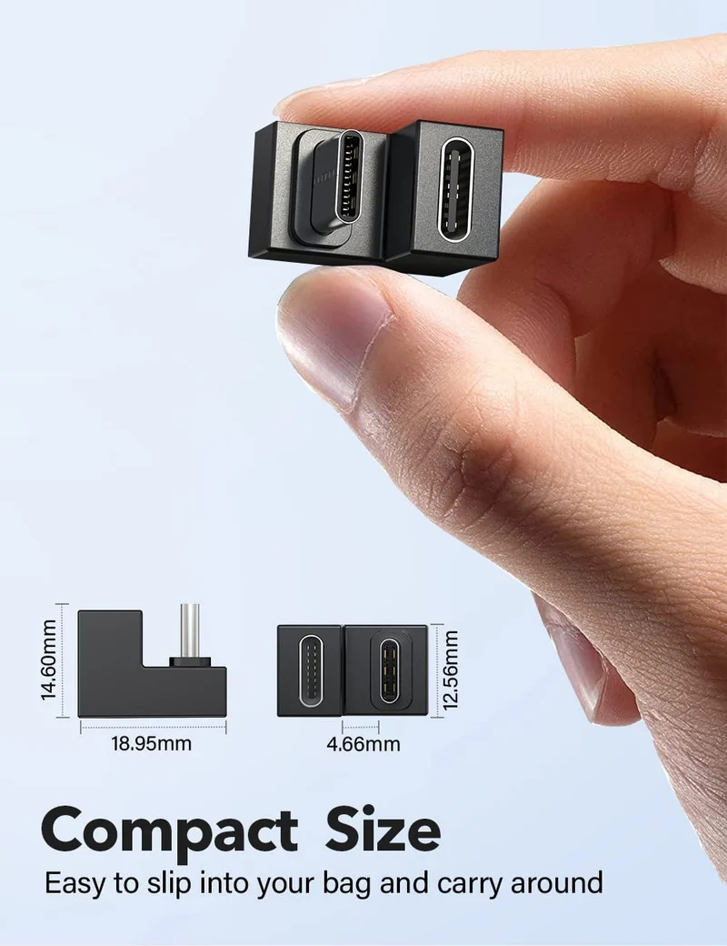 UAdapter - Adaptateur USB C femelle vers USB mâle, Port Type C en forme de U 144hz 4K 10Gbps