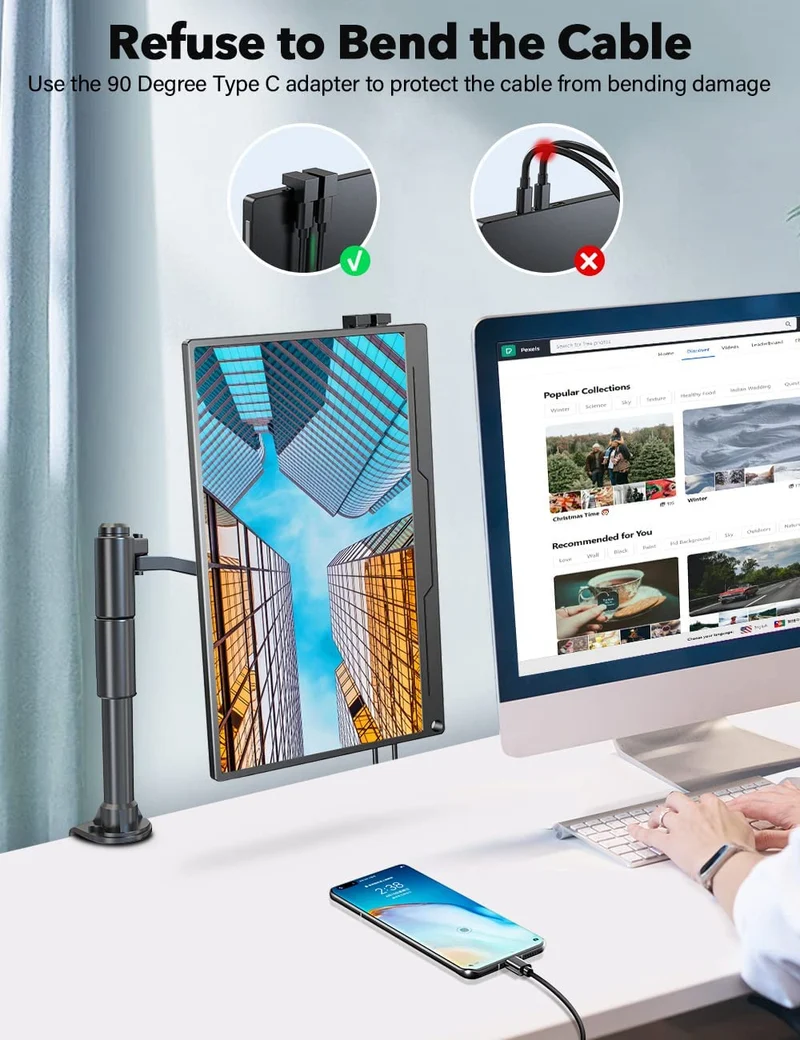 UAdapter - Adaptateur USB C femelle vers USB mâle, Port Type C en forme de U 144hz 4K 10Gbps