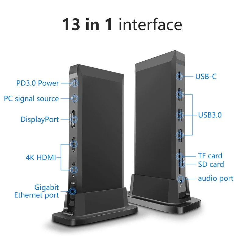 UExtend - Station d'accueil Hub USB C double adaptateur HDMI Compatible pour 3 moniteurs