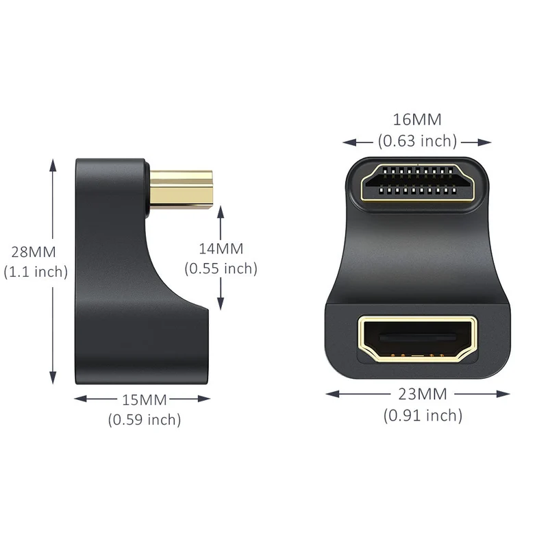 UAdapter - Adaptateur HDMI mâle vers femelle connecteur 8K compatible pour moniteurs