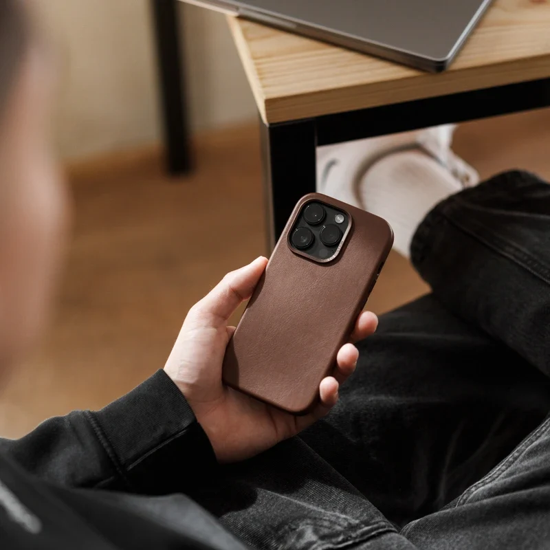 iPhone 14 Pro étui en cuir Vegan