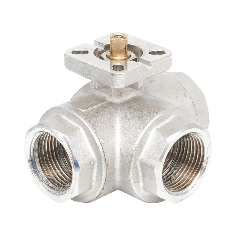 Vanne à bille 3 voies à alésage en T en laiton Rp 3/4" ISO-Top F03 PN40 - TamesonPRO 1142-034-T