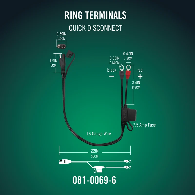 Battery Tender® Ring Terminal Harness with Quick Disconnect