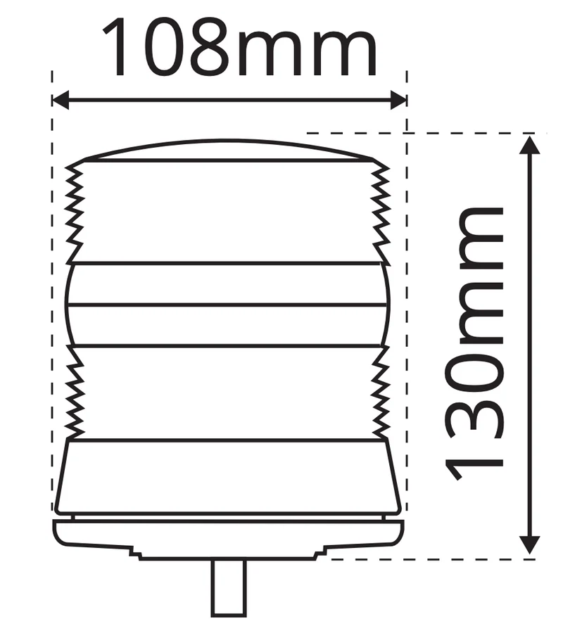 Gyrophare avec lentille ambre / fixation par un seul boulon