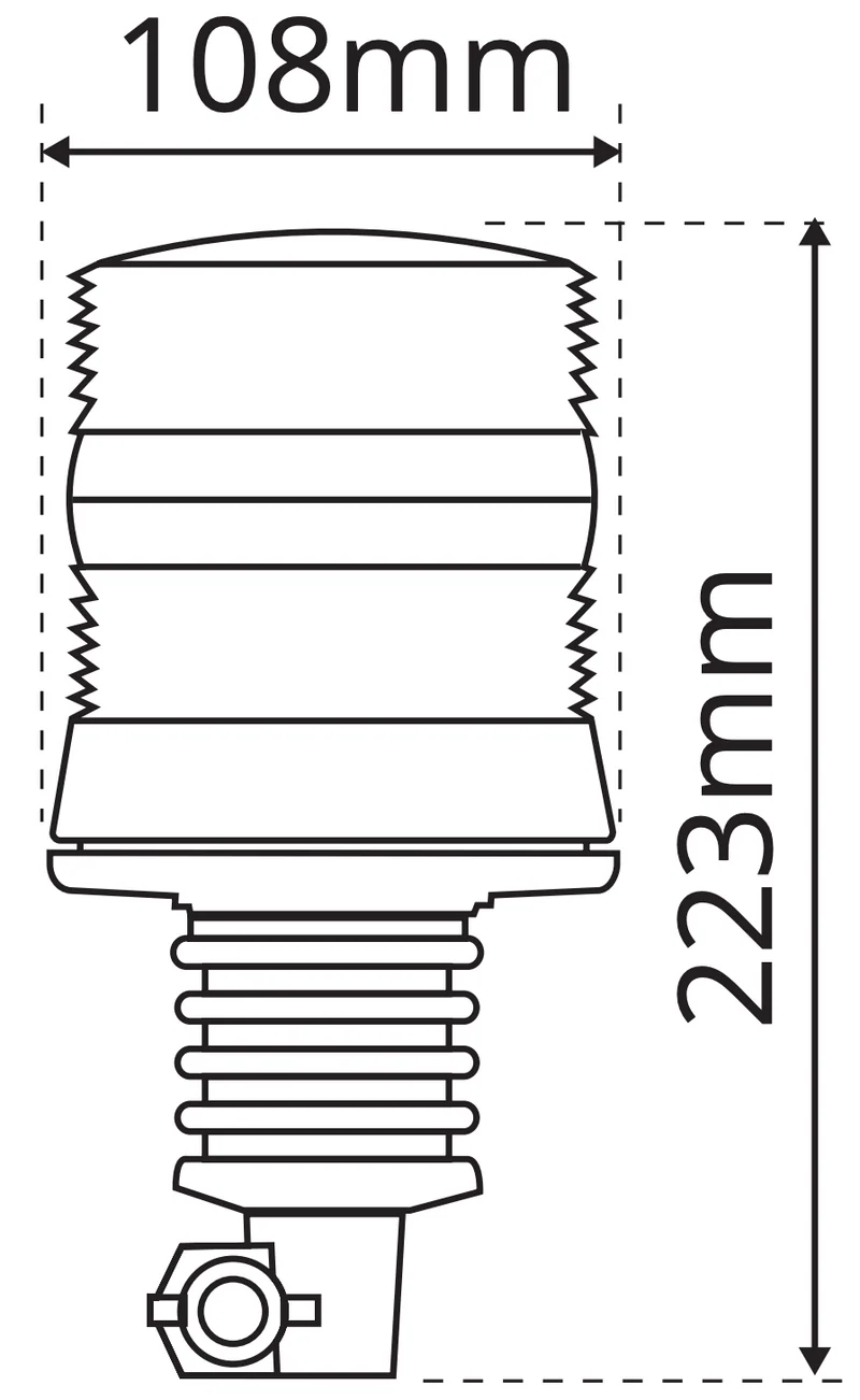 Gyrophare avec lentille ambrée / Perche DIN flexible
