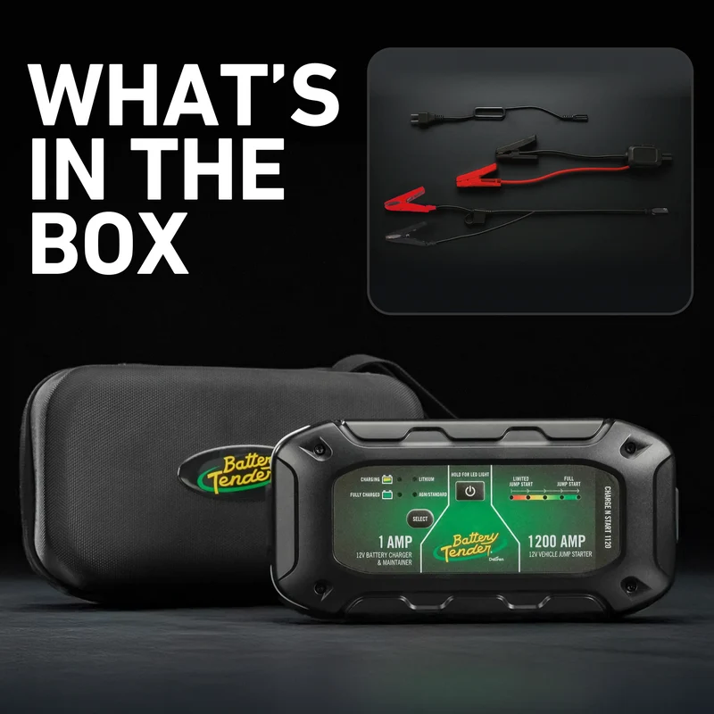 Motorcycle and Powersports Charge N Start 1120 Bundle (1 AMP Charging & 1200 AMP Jump Starting)