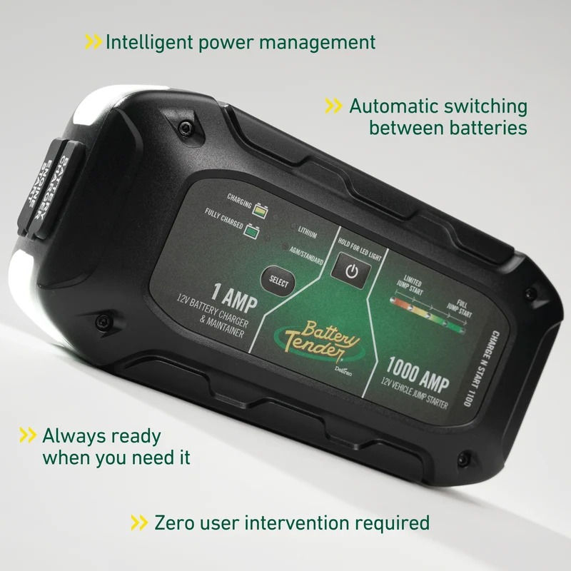 Charge N Start 1100 — 1 Amp Battery Charger & 1000 Amp Jump Starter