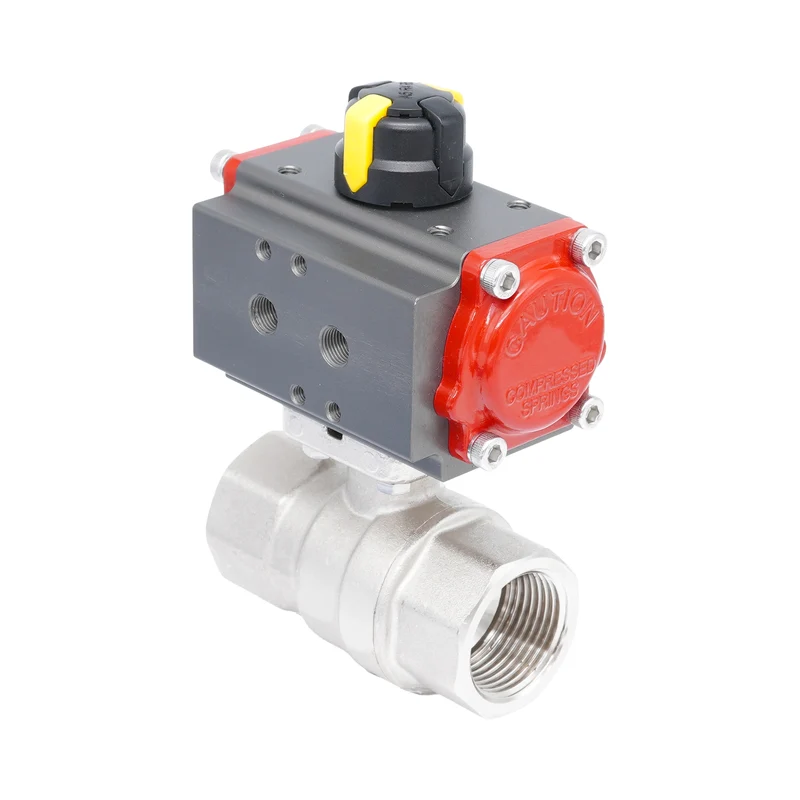 Vanne à bille pneumatique 2 voies en laiton Rp 3/4" - à double effet