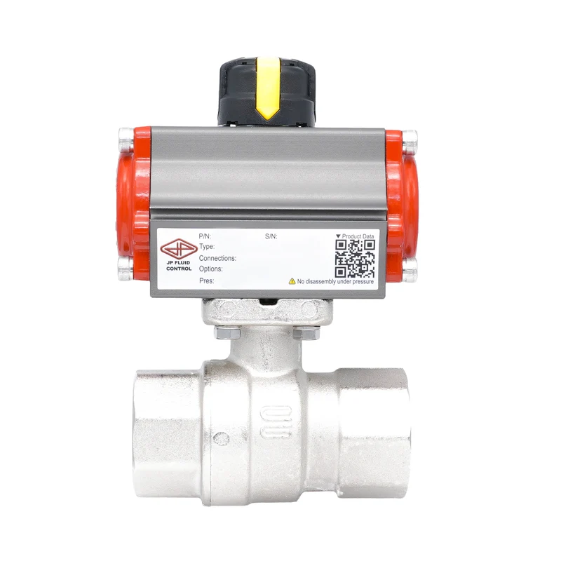 Vanne à bille pneumatique 2 voies en laiton Rp 3/4" - à double effet