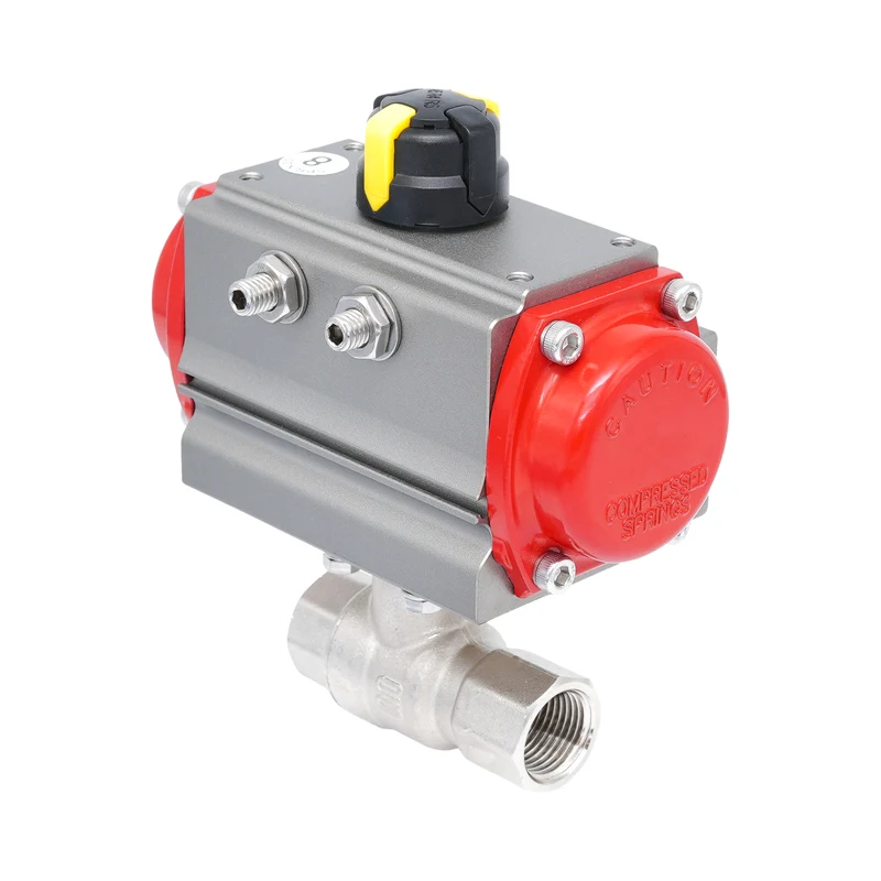Vanne à bille pneumatique 2 voies en laiton Rp 1/2" - à fermeture par ressort