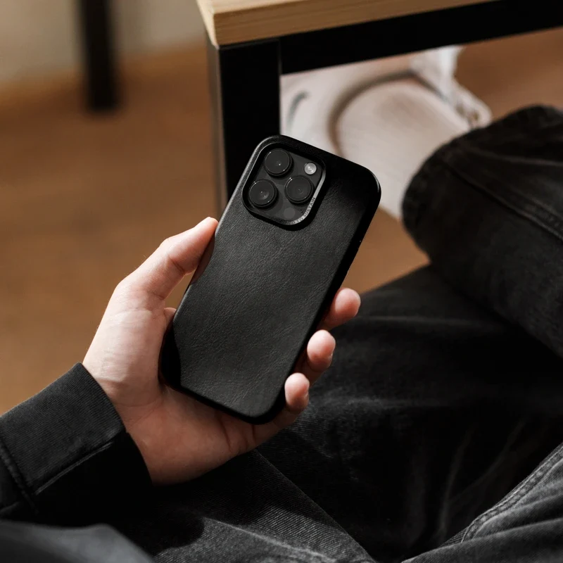 iPhone 16 Pro étui en cuir Vegan