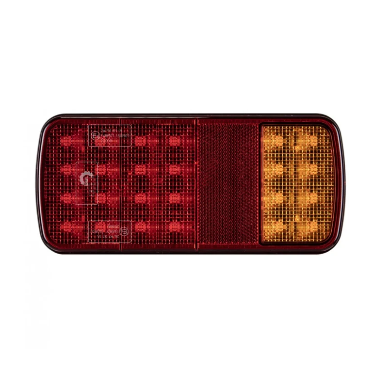 Feu de remorque rectangulaire à LED avec feu stop, feu arrière, clignotant et réflecteur