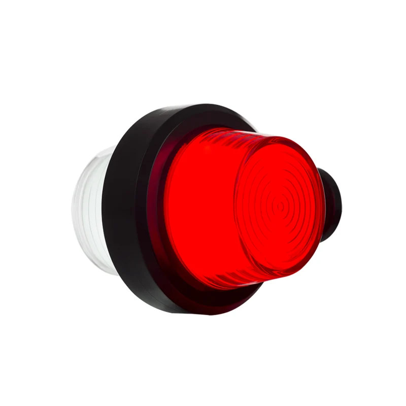 Feu de position court à LED danois style rétro / Lentille néon rouge et blanche