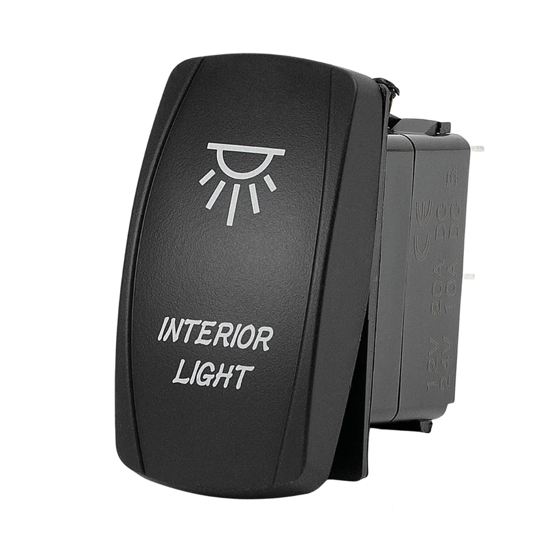 Interrupteur à bascule rectangulaire marche/arrêt avec LED / éclairage intérieur