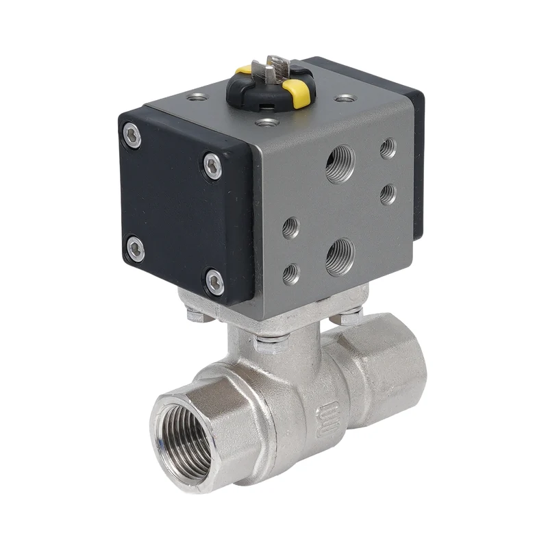 Vanne à bille pneumatique 2 voies en laiton Rp 1/4" - à double effet
