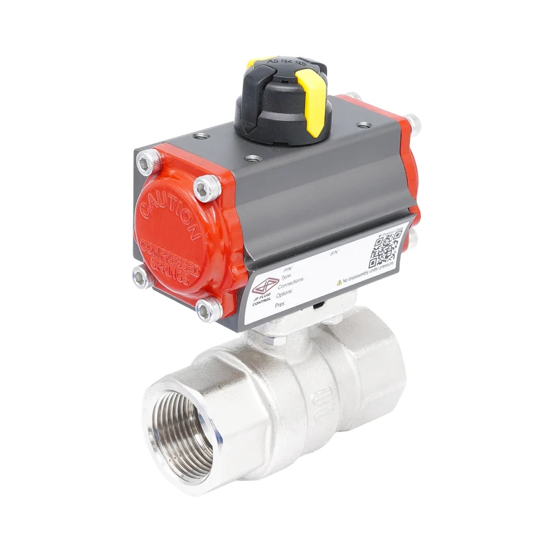 Vanne à bille pneumatique 2 voies en laiton Rp 1 1/2" - à double effet