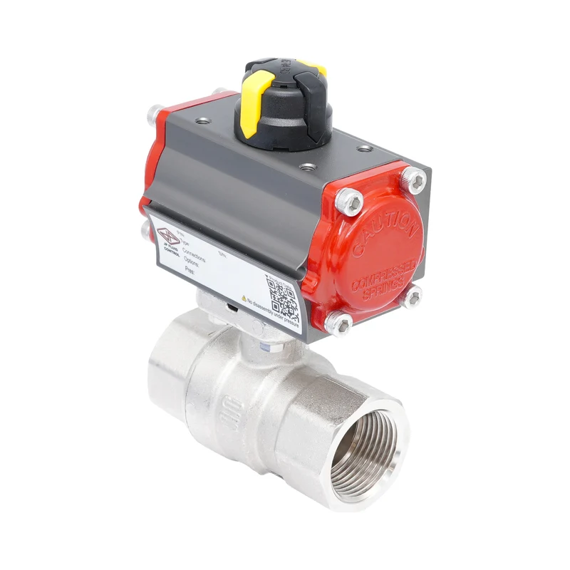 Vanne à bille pneumatique 2 voies en laiton Rp 1 1/2" - à double effet