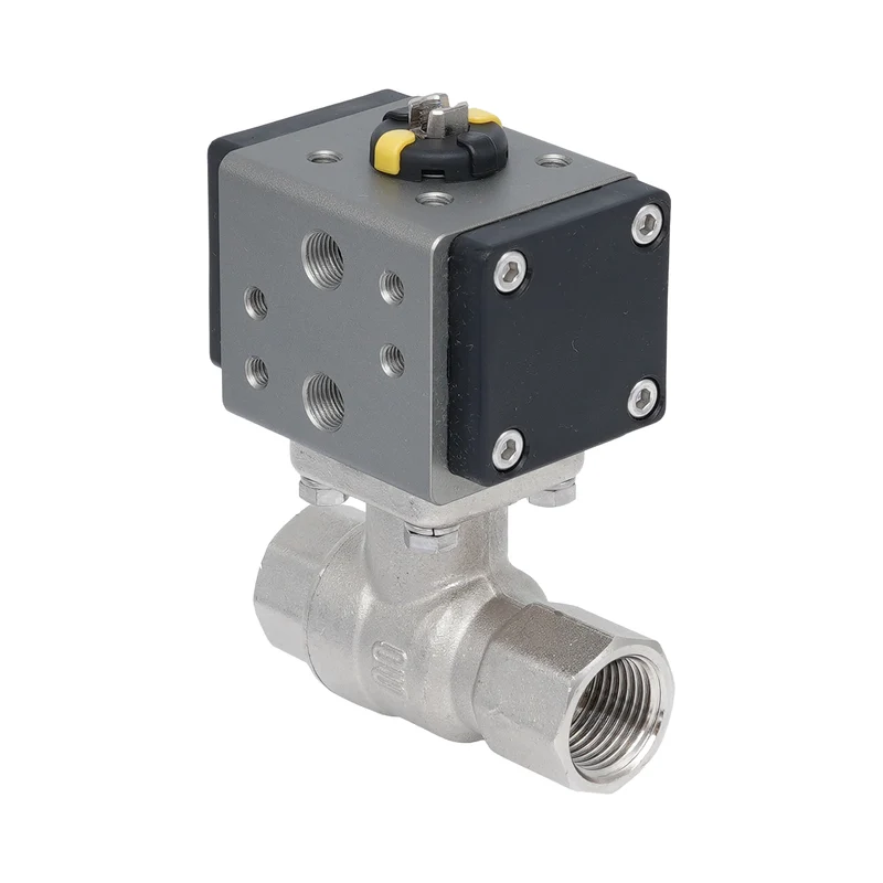 Vanne à bille pneumatique 2 voies en laiton Rp 1/2" - à double effet