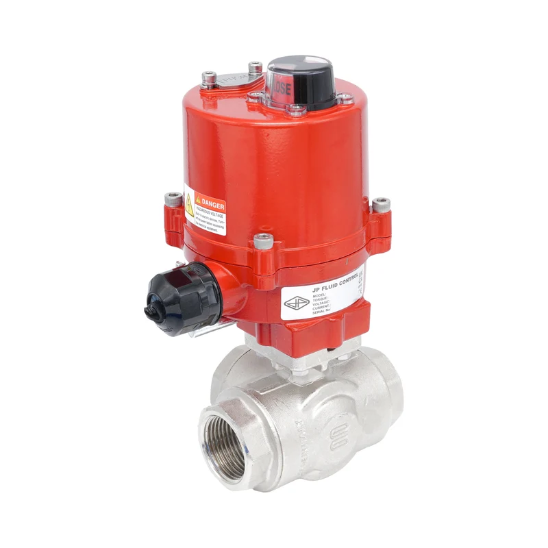 Vanne à bille électrique 3 voies à alésage en T en laiton Rp 1/2" 100-240 V AC