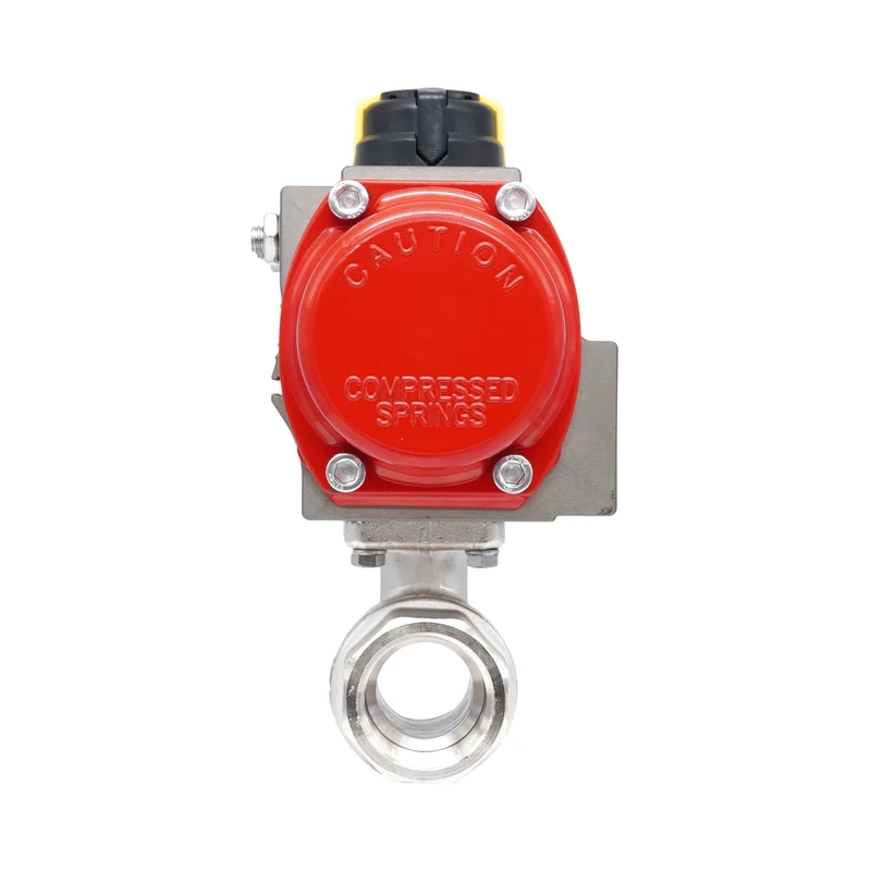 Vanne à bille pneumatique 2 voies en laiton Rp 1 1/2" - à fermeture par ressort