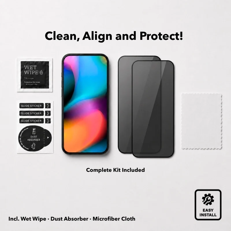 Verre blindé pour iPhone 16 (2 pièces)