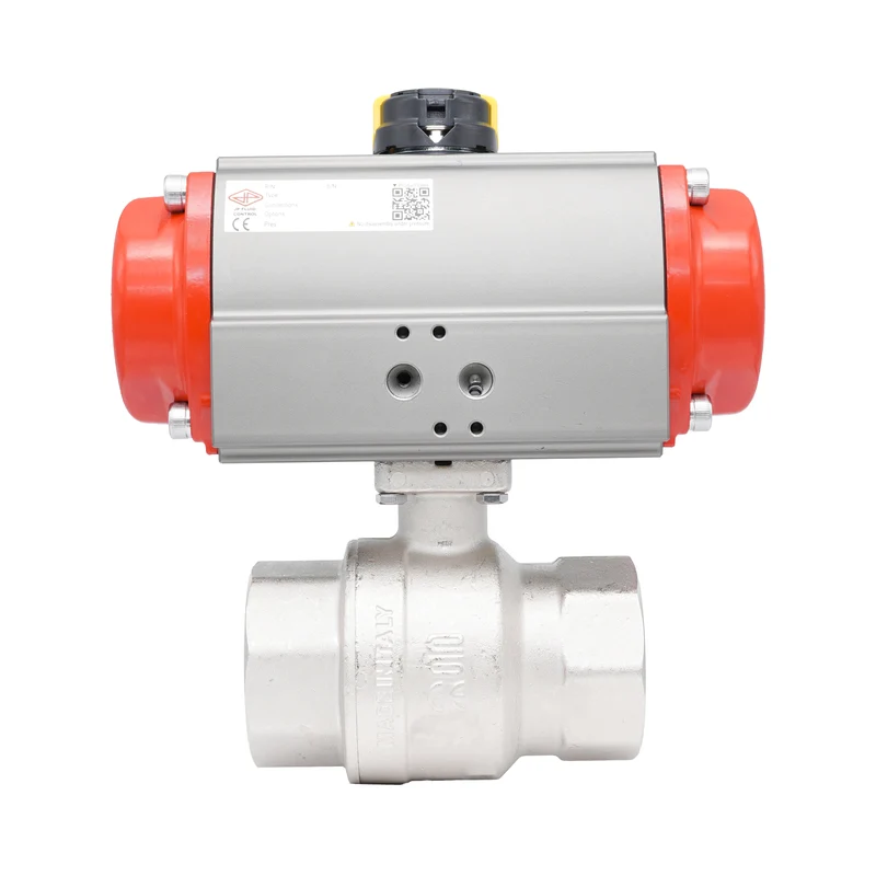 Vanne à bille pneumatique 2 voies en laiton Rp 2-1/2" - à ouverture par ressort