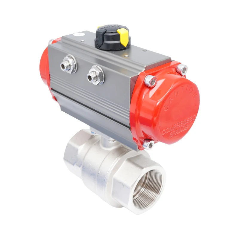 Vanne à bille pneumatique 2 voies en laiton Rp 2-1/2" - à fermeture par ressort