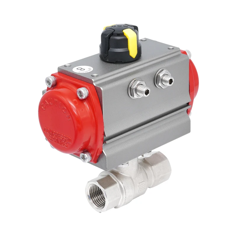 Vanne à bille pneumatique 2 voies en laiton Rp 1/4" - à fermeture par ressort