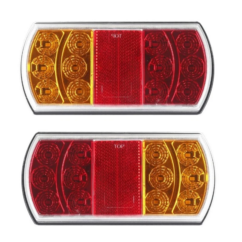 Feu de remorque rectangulaire à LED - Lot de 2 lampes / 164 x 79 mm