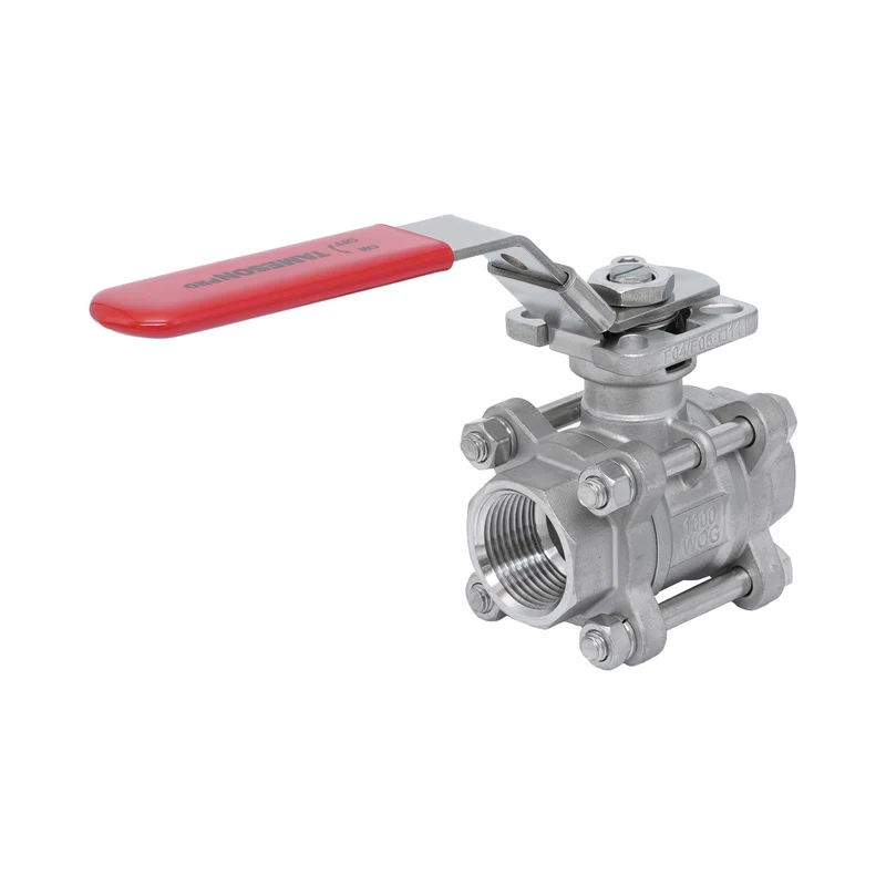 Rp 2-1/2'' Vanne à bille 2 voies 3 pièces en acier inoxydable 69 bar RTFE ISO-Top F07/F10 - TamesonPRO 1121-212
