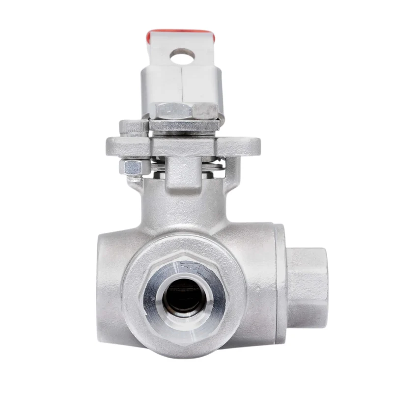 Rp 2'' Vanne à bille 3 voies passage en L en acier inoxydable 69 bar RTFE ISO-Top F07 - TamesonPRO 1125-200-L