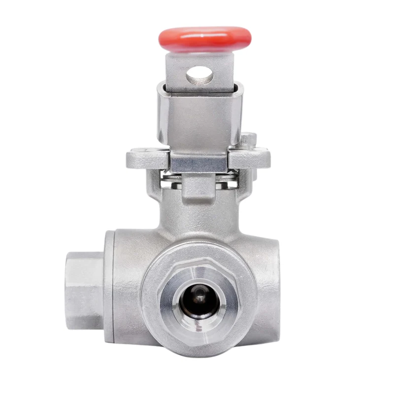 Rp 2'' Vanne à bille 3 voies passage en L en acier inoxydable 69 bar RTFE ISO-Top F07 - TamesonPRO 1125-200-L