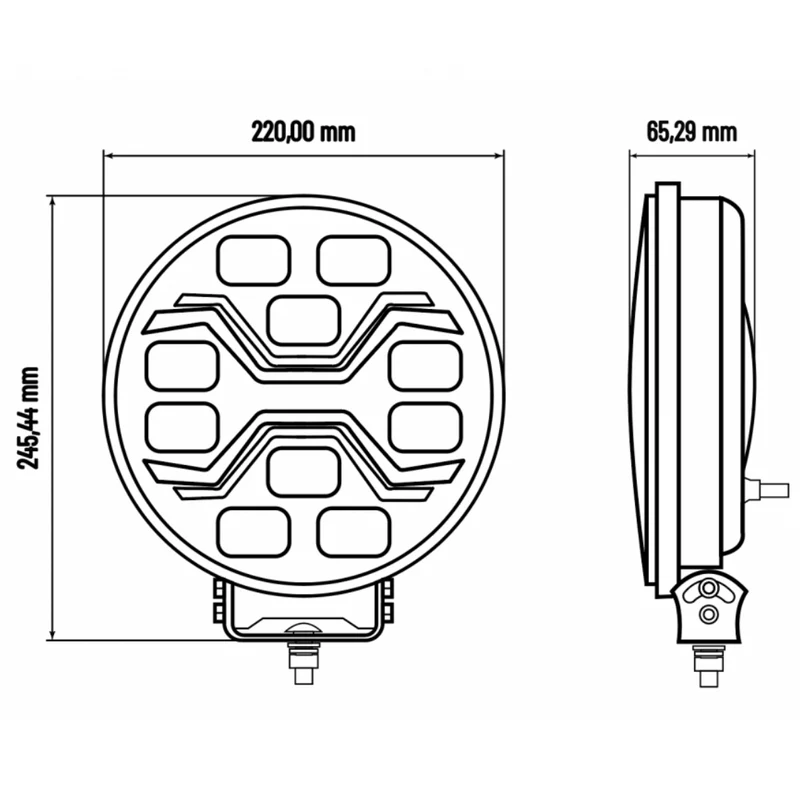Projecteur LED Spider Toxic avec feux de jour blancs et stroboscope / 9"