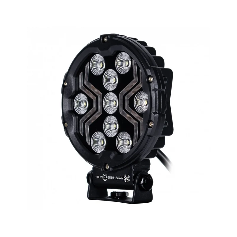 Lampe de travail ronde à LED Spider avec feu de position ambré