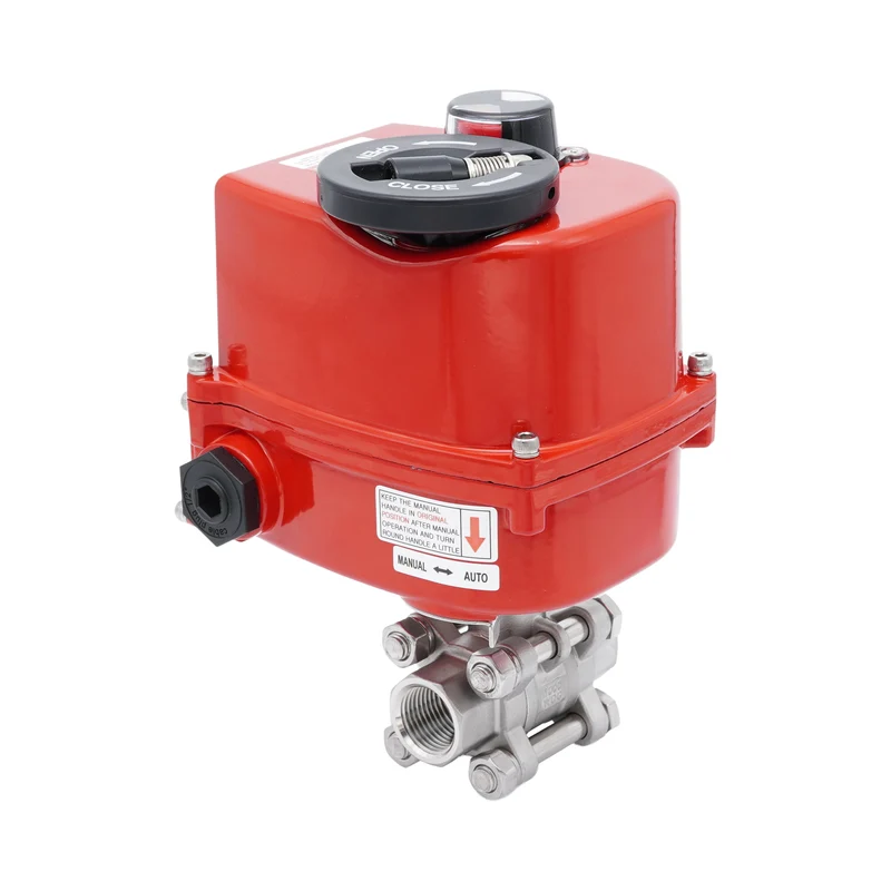 Rp 2'' Vanne à Bille 2 Voies en Acier Inoxydable avec Actionneur Électrique Modulant 24V AC/DC