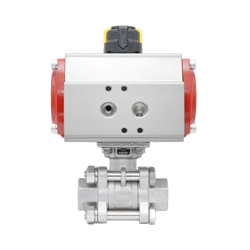 Rp 2-1/2'' Vanne à Bille 2 Voies en Acier Inoxydable avec Actionneur Pneumatique à Rappel par Ressort, Normalement Fermée