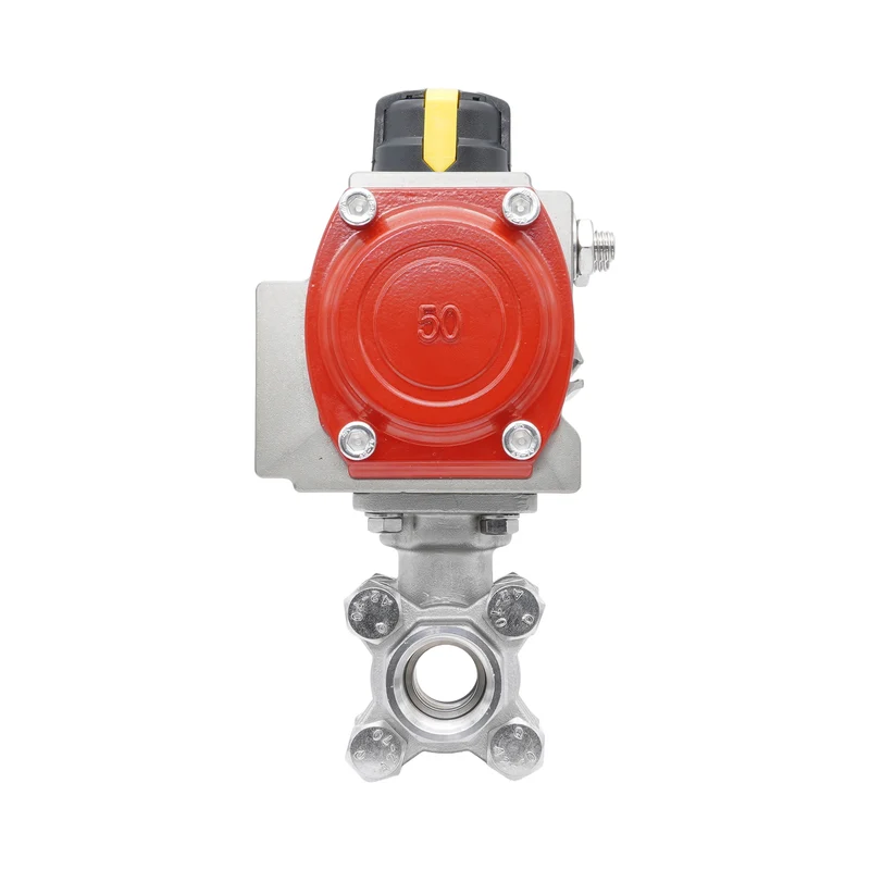 Rp 2-1/2'' Vanne à Bille 2 Voies en Acier Inoxydable avec Actionneur Pneumatique à Rappel par Ressort, Normalement Fermée