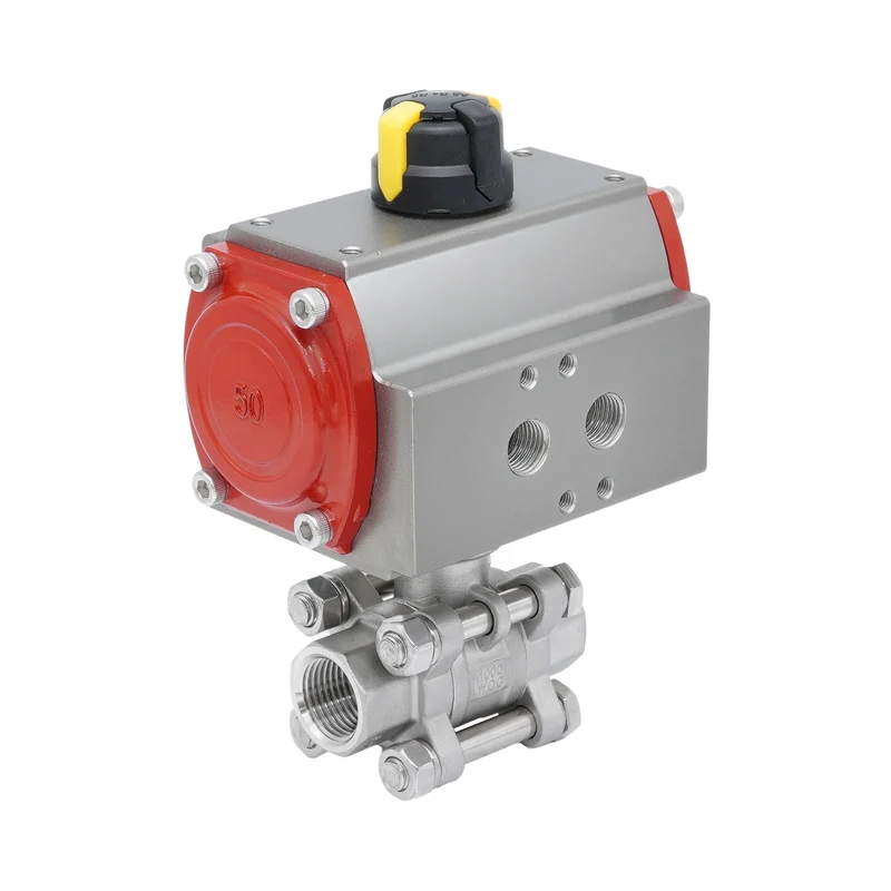 Rp 2'' Vanne à Bille 2 Voies en Acier Inoxydable avec Actionneur Pneumatique à Rappel par Ressort, Normalement Fermée