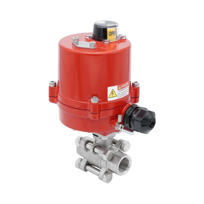 Rp 1-1/2'' Vanne à Bille 2 Voies en Acier Inoxydable avec Actionneur Électrique 100-240 V AC