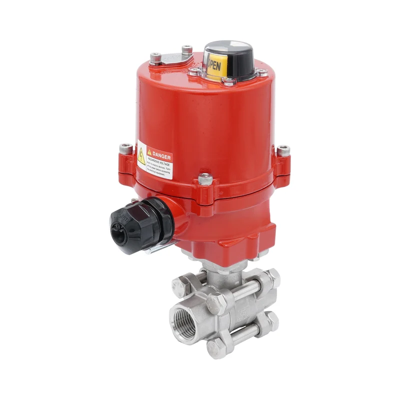 Rp 1-1/2'' Vanne à Bille 2 Voies en Acier Inoxydable avec Actionneur Électrique 100-240 V AC