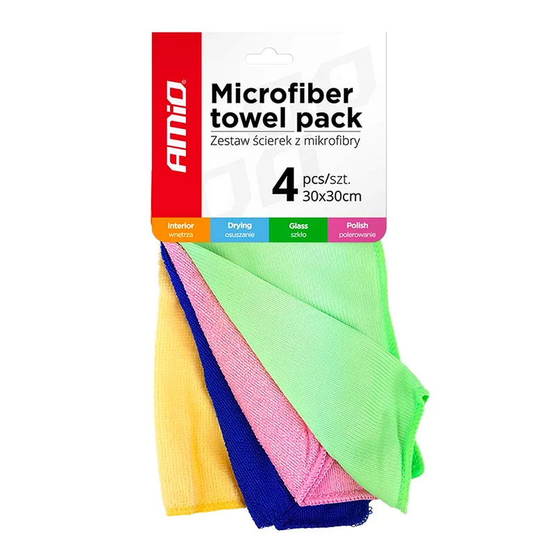 Pack de chiffons en microfibres - Verre / Polissage / Séchage / Nettoyage