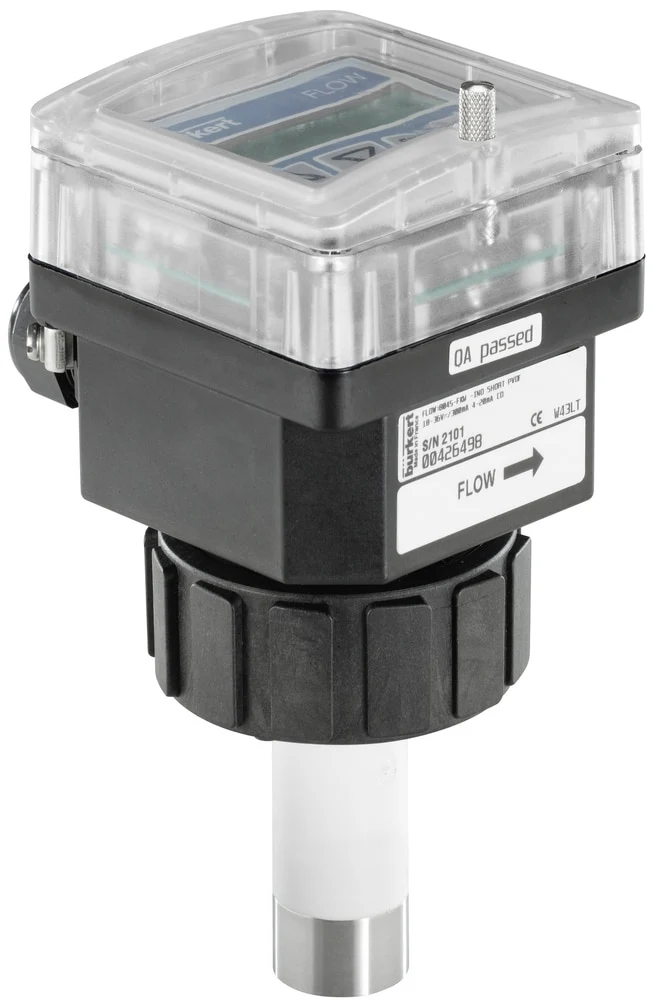 Débitmètre électromagnétique à insertion, capteur en PVDF, sonde courte, avec affichage - Bürkert 8045 - 560373