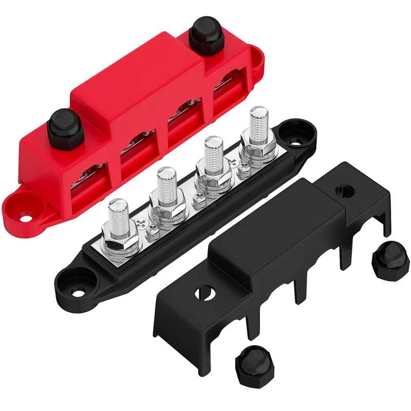 Jeu de barres 250 A avec 4 goujons M10 et 3 bornes à vis